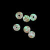 Bead, lampworked glass, clear / pink / glow-in-the-dark / gold, 6mm round. Sold per pkg of 6. image number 1