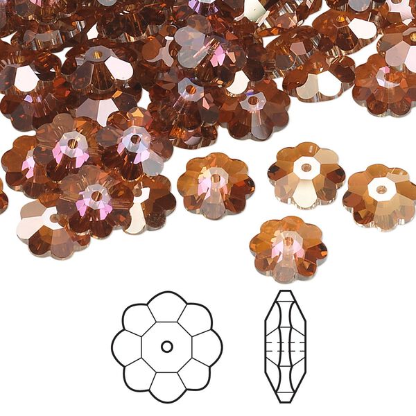 Margarita flower 12pk crystal copper, Crystal Passions® 8x3mm 3700 image number 0