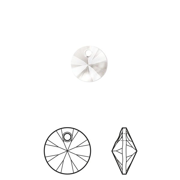 Drop 12pk crystal, Crystal Passions® 8mm pendant mini disk 6428 image number 0