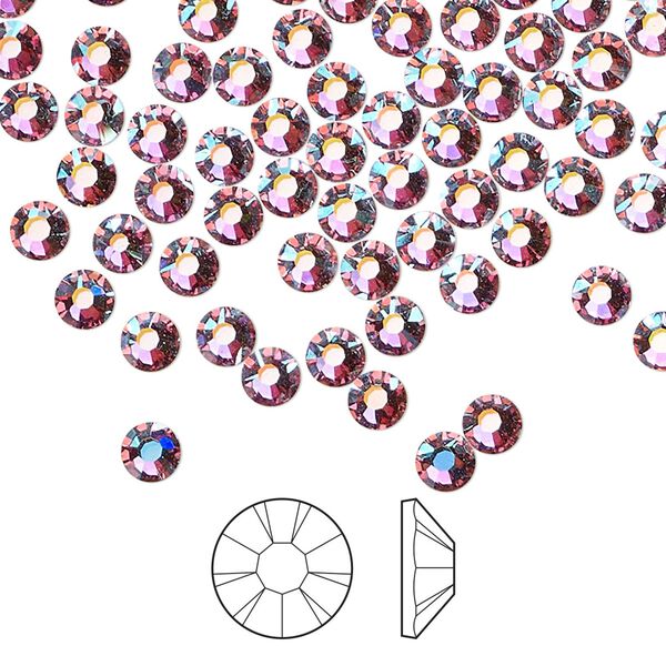 Flat back 144pk mesmera AB foil back, Preciosa MAXIMA Czech crystal rhinestone 3.8-4mm chaton rose round SS16 image number 0
