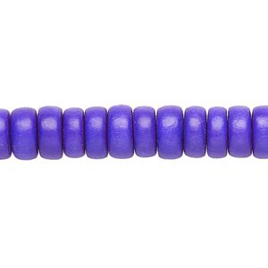 Bead 1pkg1, Taiwanese cheesewood (dyed / waxed), cobalt blue, 8x4mm rondelle, 15-1/2 to 16 inches.