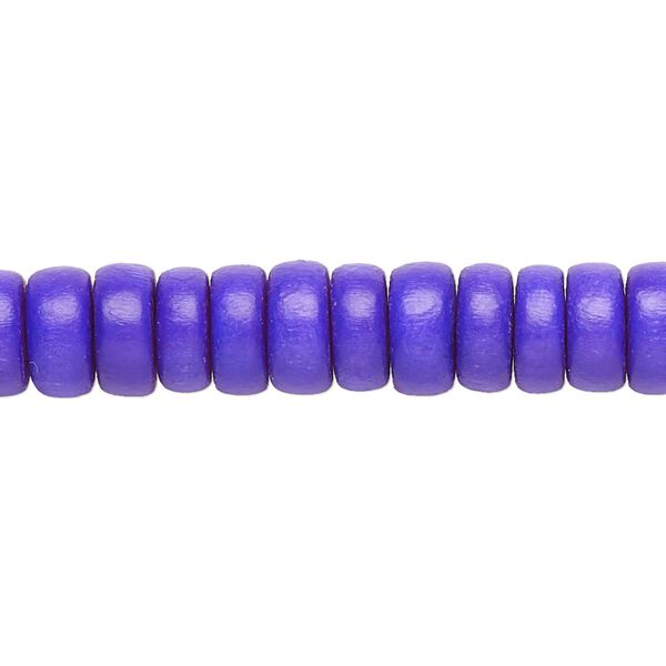 Bead 1pkg1, Taiwanese cheesewood (dyed / waxed), cobalt blue, 8x4mm rondelle, 15-1/2 to 16 inches. image number 0