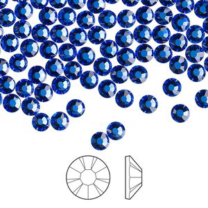 Flat back 144pk sapphire foil back, Preciosa MAXIMA Czech crystal hotfix rhinestone 3.8-4mm chaton rose round SS16