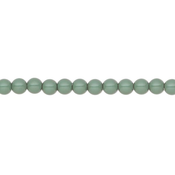 Pearl 600pk sage green, Preciosa Czech crystal 4mm round image number 0