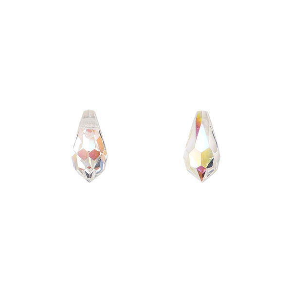 Briolette 144pk crystal AB, Preciosa Czech crystal 11x5.5mm pendant drop image number 0