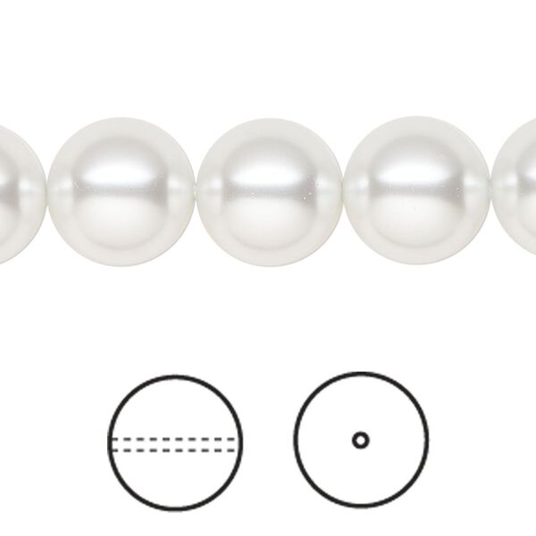 Pearl 10pk moonlight, Crystal Passions® 12mm round 5810 image number 0