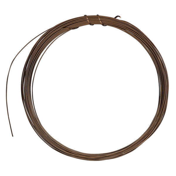 Wire, ParaWire™, vintage bronze-finished copper, half-round, 21 gauge. Sold per 7-yard section. image number 0