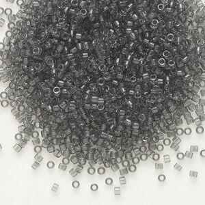 Seed bead, Delica®, glass, pkg/7.5g, #11 round, transparent grey (DB-0708).