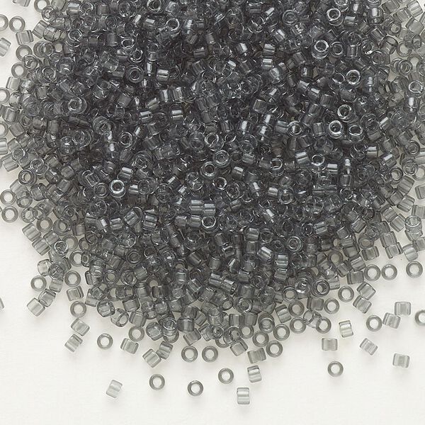 Seed bead, Delica®, glass, pkg/7.5g, #11 round, transparent grey (DB-0708). image number 0
