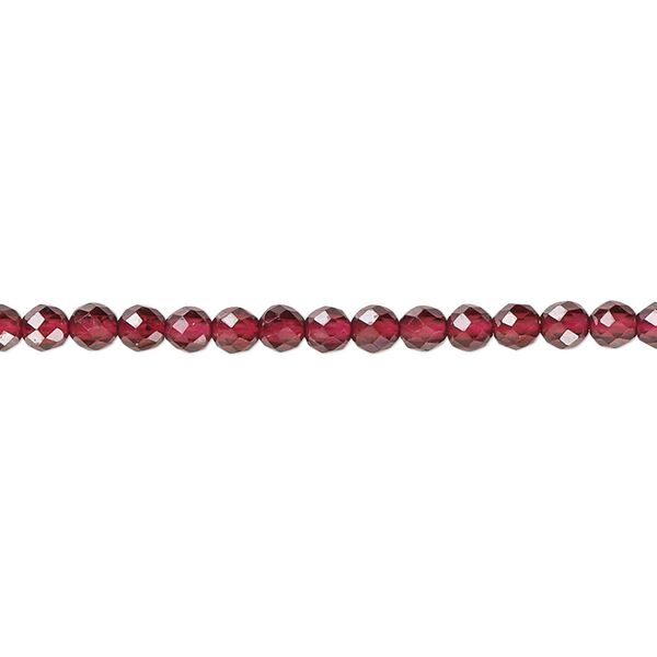 Garnet 1pkg1, faceted round bead natural 15.5 inch 3mm image number 0