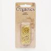 Focal, gold-finished "pewter" (zinc-based alloy), 18mm matte round and 32x19mm matte leaf with cutout weave design. Sold per pkg of 12. image number 0