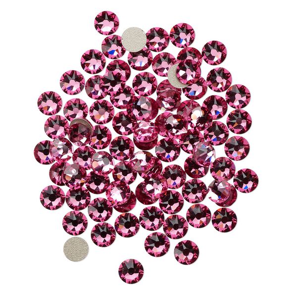 Flat back 144pk rose foil back, Crystal Passions® 3.8-4mm rose round SS16 2088 image number 0