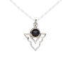 Black onyx / sterling silver 1pkg1, antiqued open arrowhead drop 15.5x14mm image number 0