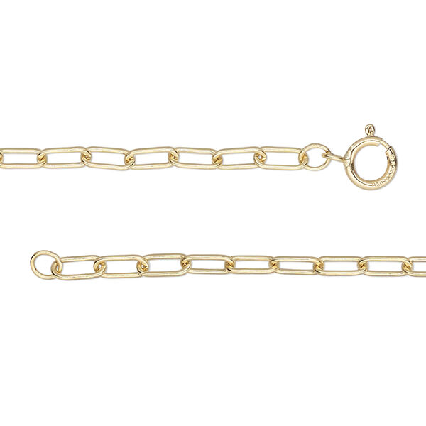 Chain, 14Kt gold-filled, 2.6mm paperclip, 18-inches with springing clasp. Sold individually. image number 0