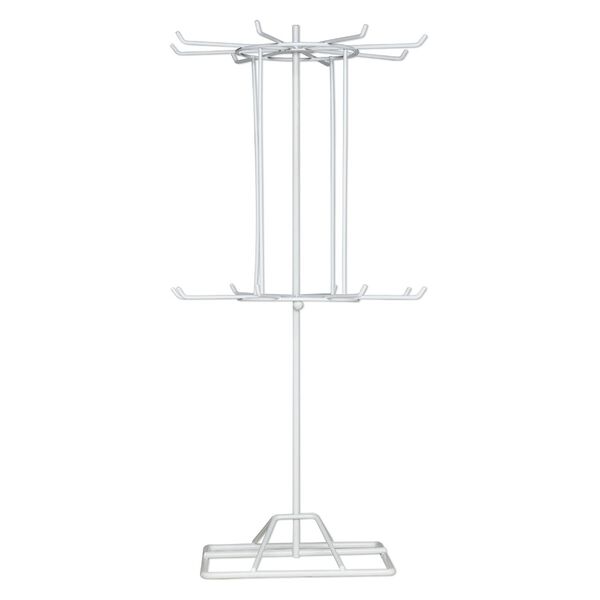 Display, steel, white, 17 x 8-1/2 x 8-1/2 inch revolving with 16 hooks. Sold individually. image number 0