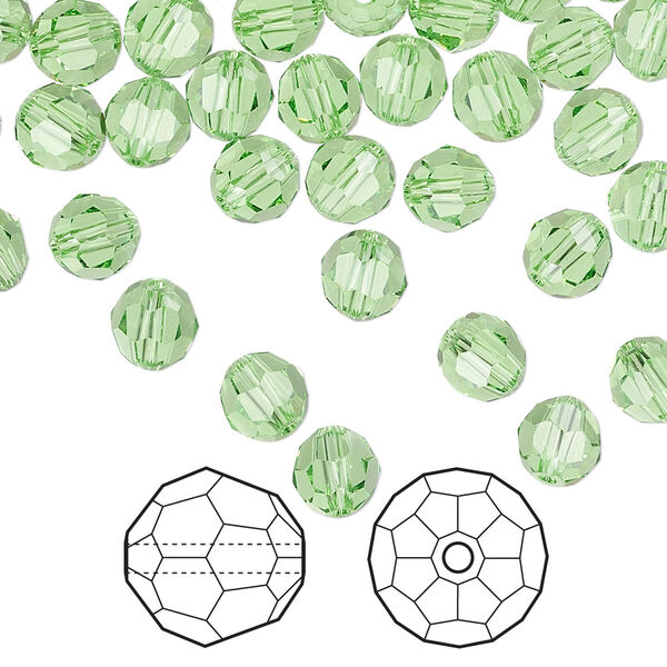 Bead 144pk peridot, Crystal Passions® 6mm round 5000 image number 0