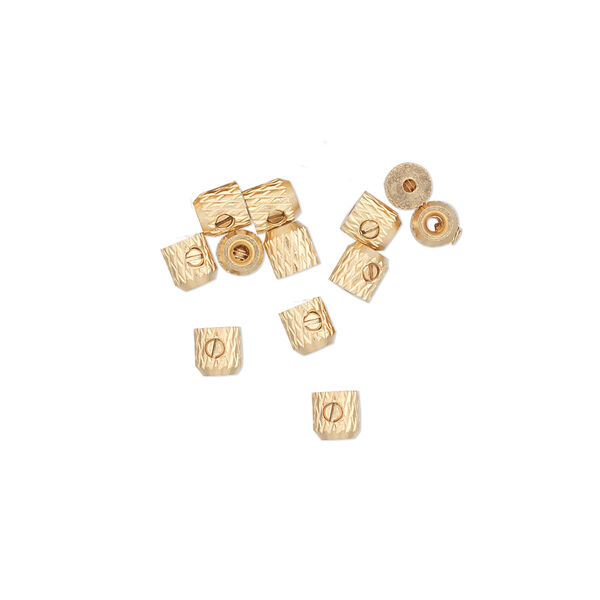 Crimp, Screw-Tite Crimps™, gold-plated copper, 3.5mm barrel, for wire up to 0.024 inches. Sold per pkg of 12. image number 0