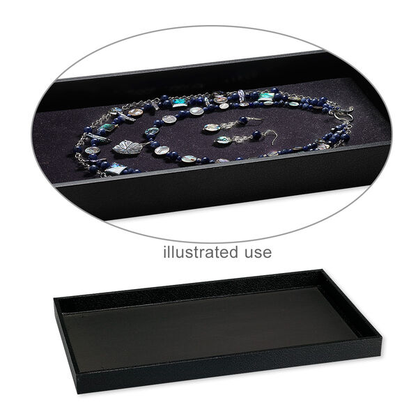 Display tray, paper and fiber board, black, 14-3/4 x 8-1/4 x 1 inches. Sold individually. image number 0
