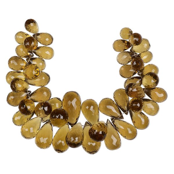 Golden quartz 1pkg1, hand-cut top-drilled faceted teardrop bead 8 inch graduated 13x10mm-28x15mm image number 0