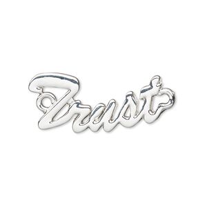 Focal, silver-finished "pewter" (zinc-based alloy), 30x12mm single-sided "Trust." Sold individually.