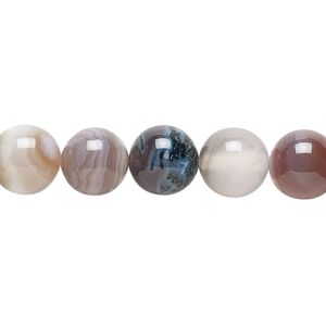 Botswana agate 1pkg1, round bead natural 15.5-16 inch 10mm