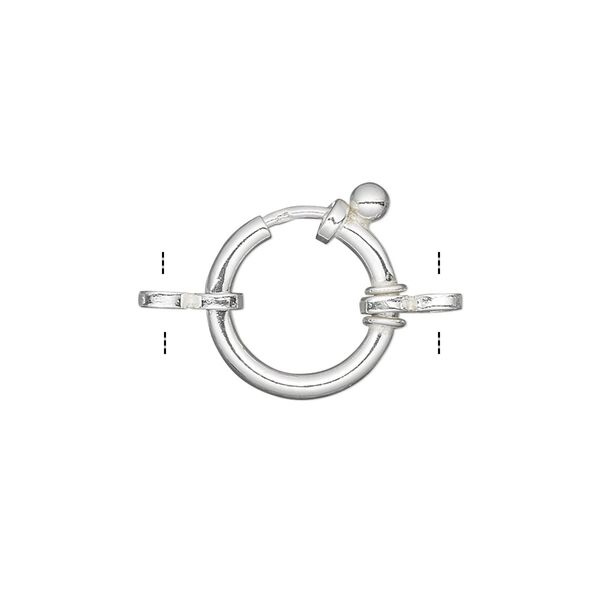Springring 1pkg1 sterling silver, 14mm, clasp 1-strand image number 0
