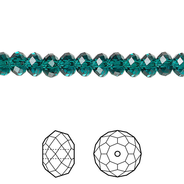 Bead 144pk emerald, Crystal Passions® 6x4mm rondelle 5040 image number 0