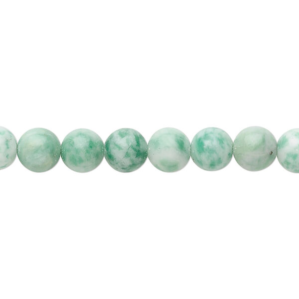 Bead, Ching Hai "jade" (dolomite and fuchsite) (natural), 6mm round, B grade, Mohs hardness 3-1/2 to 4. Sold per 15-1/2" to 16" strand. image number 0