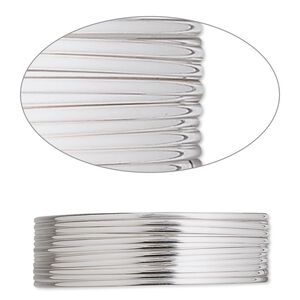 Wire, stainless steel, soft, half-round, 18 gauge. Sold per pkg of 5.25 meters.