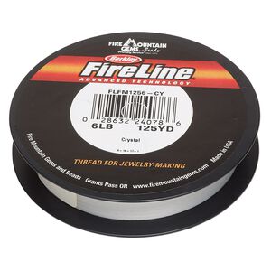 Thread, Berkley® FireLine®, gel-spun polyethylene, crystal, 0.15mm diameter 4-fiber braid, 6-pound test. Sold per 125-yard spool.