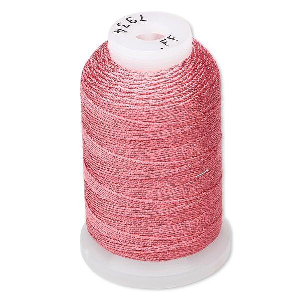 Thread, Purely Silk™, 3-ply, coral, size FF. Sold per 115-yard spool. image number 0