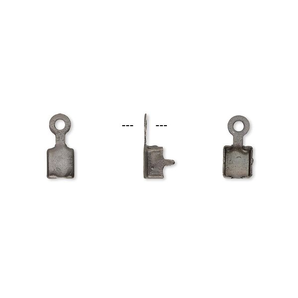 Connector, gunmetal-finished brass, 4.5x4.5mm, fits 4mm cupchain. Sold per pkg of 50. image number 0