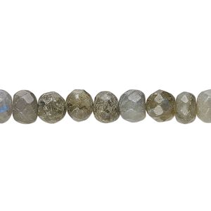 Labradorite 1pkg1, hand-cut tumbled faceted rondelle / round bead natural 14 inch 7x5mm / 7-8mm