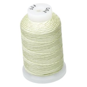 Thread, Purely Silk™, light green, size FFF. Sold per 92-yard spool.