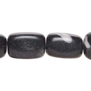 Black marble 1pkg1, nugget bead natural, 15 inch medium