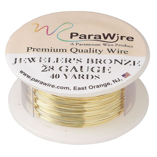 Wire, ParaWire™, brass, jeweler's bronze, round, 28 gauge. Sold per 40-yard spool. image number 0