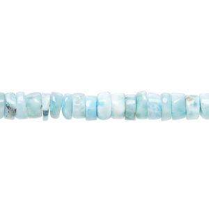 Larimar 1pkg1, hand-cut rondelle bead, 8 inch 4x1mm-5x2mm