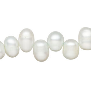 Freshwater pearl 1pkg1, top-drilled rice, 14 inch pale light blue 9x8mm-13x9mm cultured