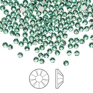 Flat back 1440pk Caribbean Sea foil back, Preciosa MAXIMA Czech crystal rhinestone 2.5-2.7mm chaton rose round SS9