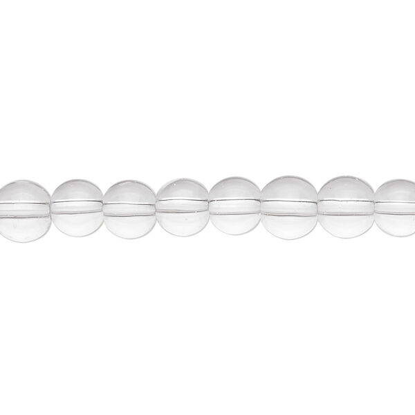 Bead, glass, clear, 6mm round. Sold per 36-inch strand. image number 0