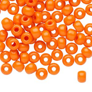 Seed bead, Preciosa Ornela Czech glass, pkg/500g, #2 rocaille, opaque dark orange, (93140).