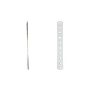 Spacer bar, sterling silver, 24x3mm 10-strand, fits up to 2.5mm bead. Sold per pkg of 10.