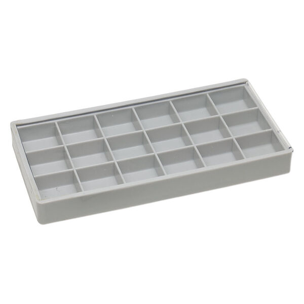 Storage box, 18-compartment, 7-1/2 inches long by 3-3/4 inches wide by 7/8 inch deep, sold individually. image number 1