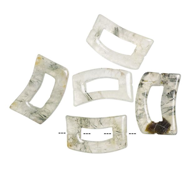 Prehnite 1pkg5, bead natural 19x6.5mm inside opening / 33x21mm-34x24mm image number 0
