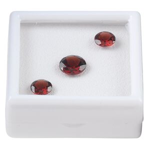 Garnet 1pkg3, hand-cut faceted round gem natural 8mm / 10mm
