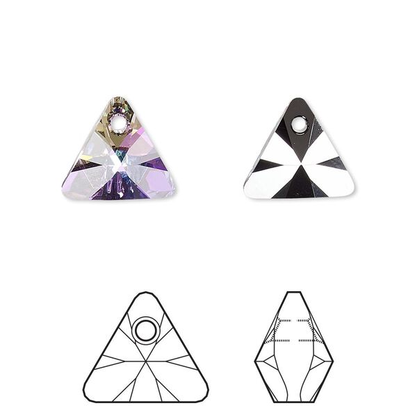 Drop 144pk crystal vitrail light P, Swarovski® 12mm pendant mini triangle 6628 image number 0