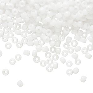 Seed bead, TOHO BEADS®, glass, pkg/7.5g, #8 round, opaque white (TR-08-41).