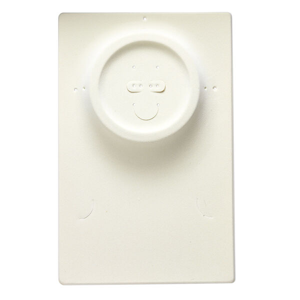 Display, necklace / bracelet / earring, velveteen and plastic, cream, 10 x 6-1/2 x 1/2 inch rectangle. Sold per pkg of 4. image number 0