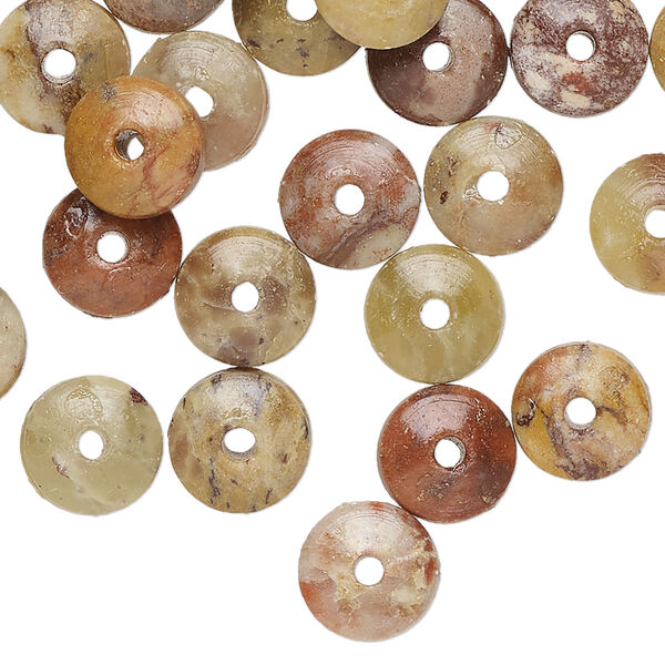 Soapstone 1pkg50, hand-cut rondelle bead B grade, 9x5mm image number 0
