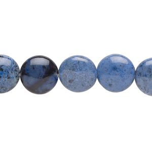 Sunset dumortierite 1pkg1, puffed flat round bead natural 8 inch 12mm